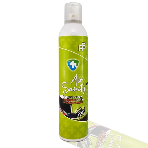 Bomboletta Spray Air Sanity 400ml Sanifica Detergente Casco Moto E Attrezzi Ginnici - Cod.0419